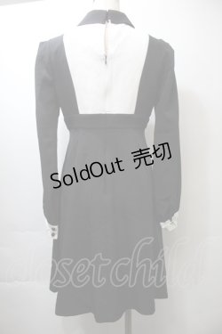 画像2: EAT ME / ピンタックブラウスレイヤードワンピース  黒ｘ白 S-25-10-26-047-LO-OP-AS-ZS