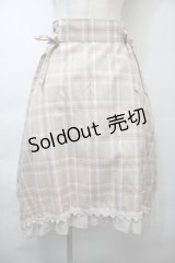 axes femme / マドラスチェック裾切替スカート  ベージュ S-25-10-26-051-AX-SK-HR-ZS