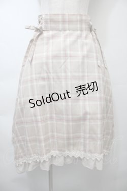 画像1: axes femme / マドラスチェック裾切替スカート  ベージュ S-25-10-26-051-AX-SK-HR-ZS
