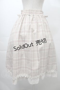 画像2: axes femme / マドラスチェック裾切替スカート  ベージュ S-25-10-26-051-AX-SK-HR-ZS