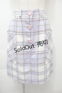 画像1: MILK / ハートボタンミニスカート  ラベンダー S-25-10-26-053-ML-SK-HR-ZS