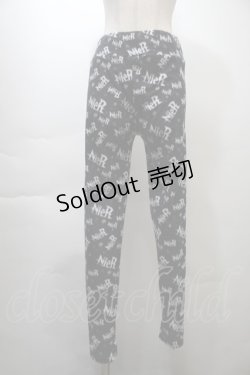 画像1: NieR Clothing / 総柄レギンスパンツ  黒 S-25-10-26-060-PU-PA-HR-ZS