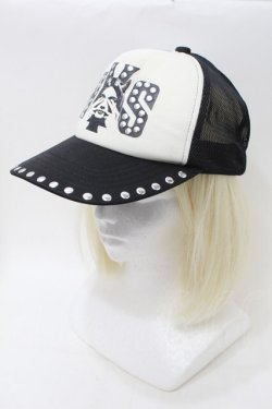 画像1: HYSTERIC GLAMOUR / /スタッズキャップ  黒x白 S-25-10-26-006-PU-ZA-AS-ZS
