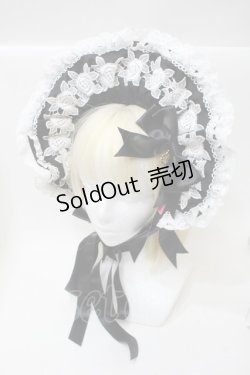 画像1: BABY,THE STARS SHINE BRIGHT / エリザベスボンネット  黒ｘ白 S-25-10-26-007-BA-AC-AS-ZS