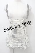 LIP SERVICE / ニュースペーパー柄キャミソール  アイボリー S-25-10-26-012-PU-TO-HR-ZS