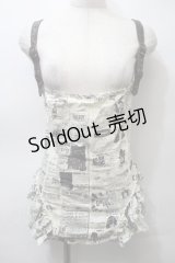 LIP SERVICE / ニュースペーパー柄キャミソール  アイボリー S-25-10-26-012-PU-TO-HR-ZS