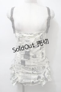 LIP SERVICE / ニュースペーパー柄キャミソール  アイボリー S-25-10-26-012-PU-TO-HR-ZS