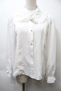 画像1: axes femme kawaii / リボンタイ付きフリルブラウス(リボン欠品)  白 S-25-10-26-015-AX-BL-HR-ZS