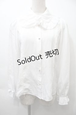 画像1: axes femme kawaii / リボンタイ付きフリルブラウス（リボン欠品）  白 S-25-10-26-015-AX-BL-HR-ZS