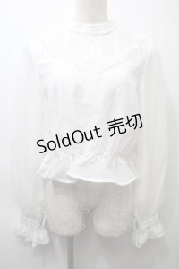 With Puji / チュールレーストップス  白 S-25-10-26-016-EL-TO-HR-ZS