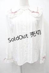 LOLITA / はしごリボンレースブラウス  白ｘ赤 S-25-10-26-017-LO-BL-HR-ZS