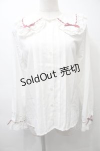 LOLITA / はしごリボンレースブラウス  白ｘ赤 S-25-10-26-017-LO-BL-HR-ZS