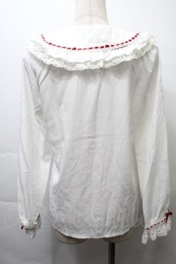 画像2: LOLITA / はしごリボンレースブラウス  白x赤 S-25-10-26-017-LO-BL-HR-ZS