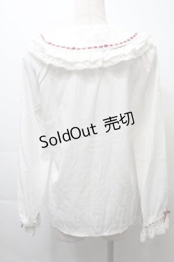 画像2: LOLITA / はしごリボンレースブラウス  白ｘ赤 S-25-10-26-017-LO-BL-HR-ZS