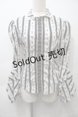 ALICE and the PIRATES / ストライプフリルブラウス  オフ S-25-10-26-022-PA-TO-AS-ZS