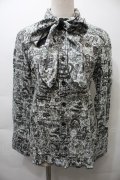 ALGONQUINS / プリント総柄シャツ  白ｘグリーン S-25-10-26-024-AL-BL-HR-ZS