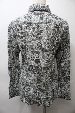 画像2: ALGONQUINS / プリント総柄シャツ  白xグリーン S-25-10-26-024-AL-BL-HR-ZS