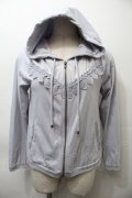 axes femme / レース使いフードパーカー  サックス S-25-10-26-028-AX-TO-HR-ZS