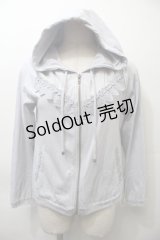 axes femme / レース使いフードパーカー  サックス S-25-10-26-028-AX-TO-HR-ZS