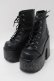 画像1: Demonia / ヒールレースアップブーツ  黒 S-25-10-26-003-PU-SH-HR-ZS (1)