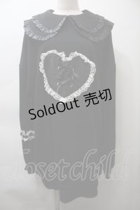 Jamie エーエヌケー / ガーター付きハートプルオーバー  黒 S-25-10-26-033-LO-ZA-HR-ZS