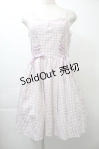 Ank Rouge / ギンガムスピンドルキャミワンピース  ピンクｘ白 S-25-10-26-036-CA-OP-HR-ZS
