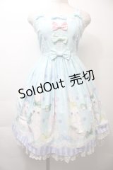 Angelic Pretty / マシュマロバニーリボンジャンパースカート  サックス S-25-10-26-037-AP-OP-SZ-ZS