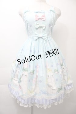 画像1: Angelic Pretty / マシュマロバニーリボンジャンパースカート  サックス S-25-10-26-037-AP-OP-SZ-ZS