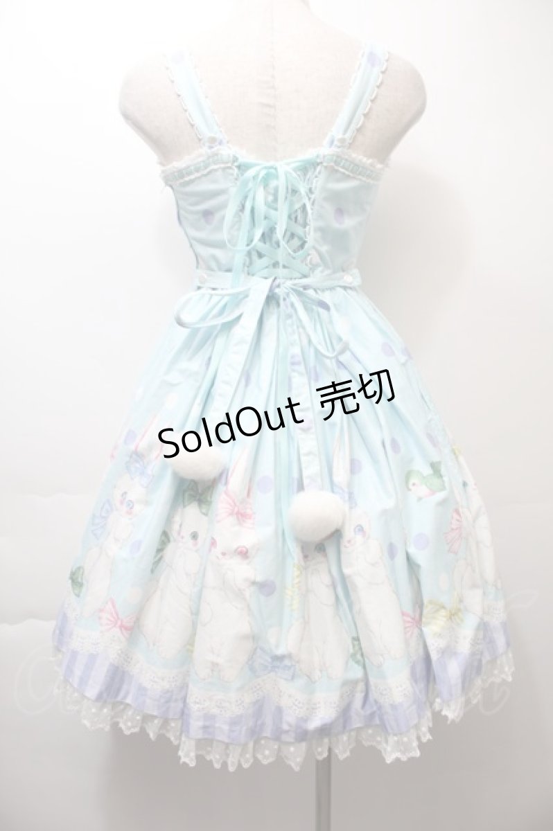画像2: Angelic Pretty / マシュマロバニーリボンジャンパースカート  サックス S-25-10-26-037-AP-OP-SZ-ZS (2)