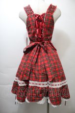 画像2: BABY,THE STARS SHINE BRIGHT / 裾スカラップタータンチェックジャンパースカートセット  赤 S-25-10-26-038-BA-OP-AS-ZS (2)