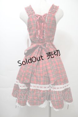 画像2: BABY,THE STARS SHINE BRIGHT / 裾スカラップタータンチェックジャンパースカートセット  赤 S-25-10-26-038-BA-OP-AS-ZS