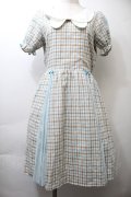 axes femme POETIQUE / リボンチェック柄ワンピース  オフｘブラウンｘサックス S-25-10-26-040-AX-OP-HR-ZS