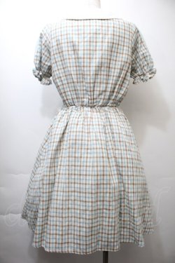 画像2: axes femme POETIQUE / リボンチェック柄ワンピース  オフｘブラウンｘサックス S-25-10-26-040-AX-OP-HR-ZS