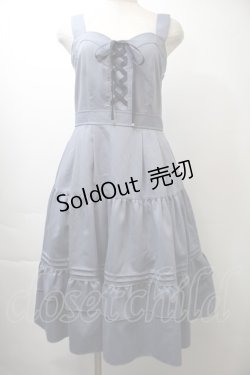 画像1: axes femme / 編上ティアードジャンパースカート  ブルー S-25-10-26-041-AX-OP-HR-ZS