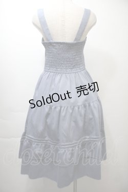 画像2: axes femme / 編上ティアードジャンパースカート  ブルー S-25-10-26-041-AX-OP-HR-ZS