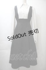 EAT ME / ピンタックブラウスレイヤードワンピース  黒ｘ白 S-25-10-26-044-LO-OP-AS-ZS