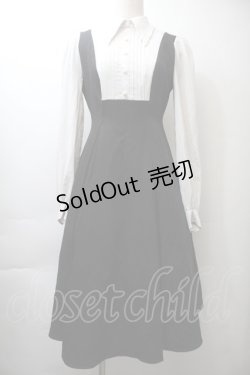 画像1: EAT ME / ピンタックブラウスレイヤードワンピース  黒ｘ白 S-25-10-26-044-LO-OP-AS-ZS