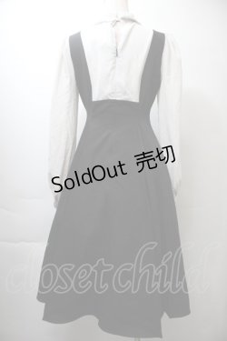 画像2: EAT ME / ピンタックブラウスレイヤードワンピース  黒ｘ白 S-25-10-26-044-LO-OP-AS-ZS