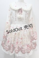 LIZ LISA / テディベアブック柄ワンピース  オフｘ赤 S-25-10-27-024-LO-OP-AS-ZS