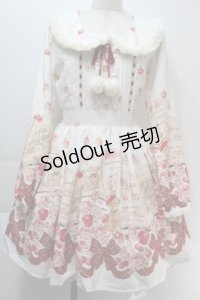 LIZ LISA / テディベアブック柄ワンピース  オフｘ赤 S-25-10-27-024-LO-OP-AS-ZS