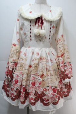 画像1: LIZ LISA / テディベアブック柄ワンピース  オフｘ赤 S-25-10-27-024-LO-OP-AS-ZS