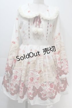 画像1: LIZ LISA / テディベアブック柄ワンピース  オフｘ赤 S-25-10-27-024-LO-OP-AS-ZS