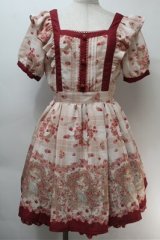 LIZ LISA / 木苺柄ワンピース  エンジ S-25-10-27-026-LO-OP-HR-ZS