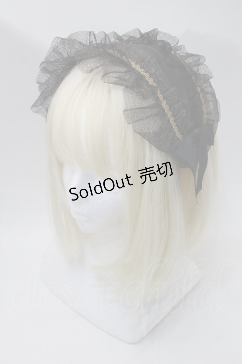 画像1: metamorphose / チュールフリルカチューシャ  黒 S-25-10-29-006-ME-AC-AS-ZS (1)