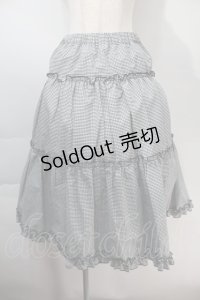 m petit by misako / NINA'Sギャザースカート  黒ｘ白 S-25-10-29-049-LO-SK-AS-ZS