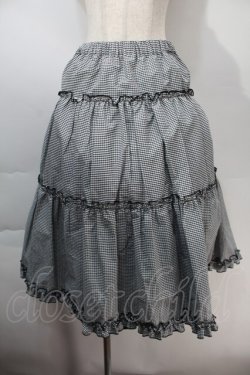 画像1: m petit by misako / NINA'Sギャザースカート  黒x白 S-25-10-29-049-LO-SK-AS-ZS