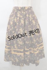 axes femme / キンモクセイ柄イレヘムスカート  ブラウン S-25-10-29-052-AX-SK-AS-ZS