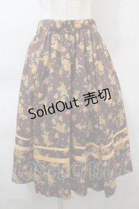 axes femme / キンモクセイ柄イレヘムスカート  ブラウン S-25-10-29-052-AX-SK-AS-ZS