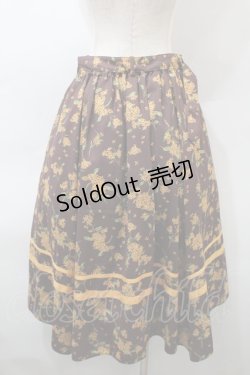 画像2: axes femme / キンモクセイ柄イレヘムスカート  ブラウン S-25-10-29-052-AX-SK-AS-ZS