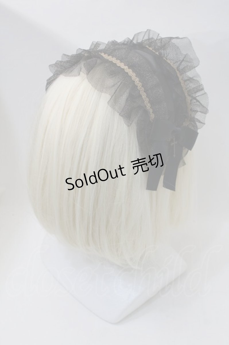 画像2: metamorphose / チュールフリルカチューシャ  黒 S-25-10-29-006-ME-AC-AS-ZS (2)